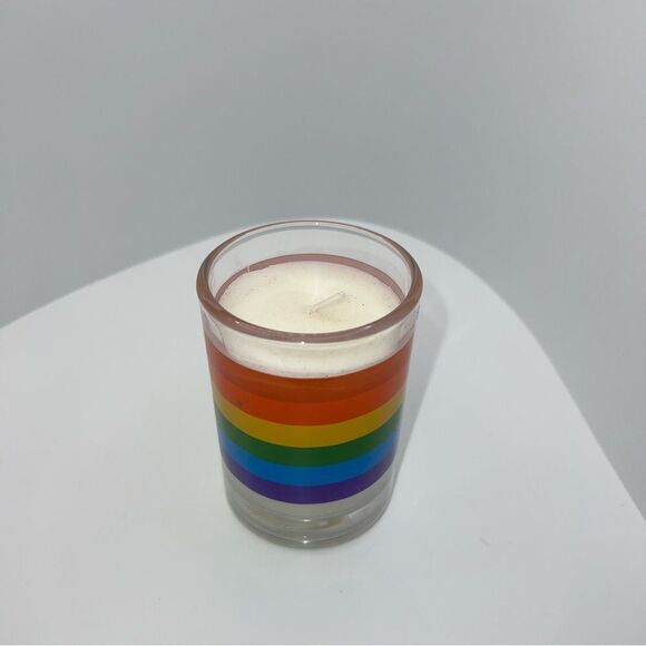 🦋$4 ~ Soy Votive Glass Candle ~ Rainbow ~ New ~ 🌈 - Picture 1 of 4